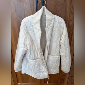 Varley Reversible Cream Quilted Women's Puffer Jacket